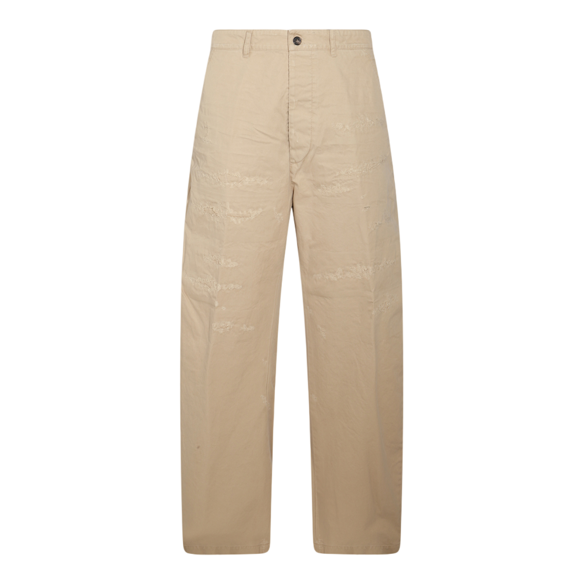 Dsquared2 Straight-Leg Trousers With Distressed Detailing And Button Closure Neutraal