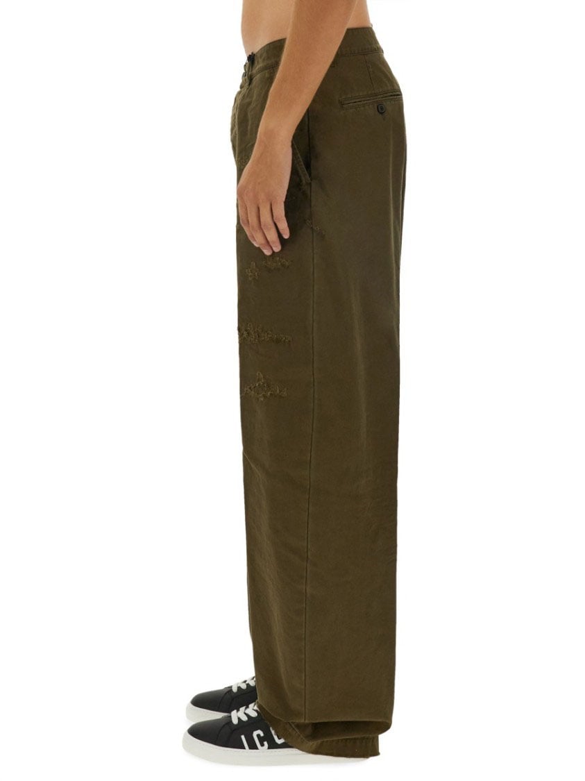 Dsquared2 Ripped Big Chino Pants Groen