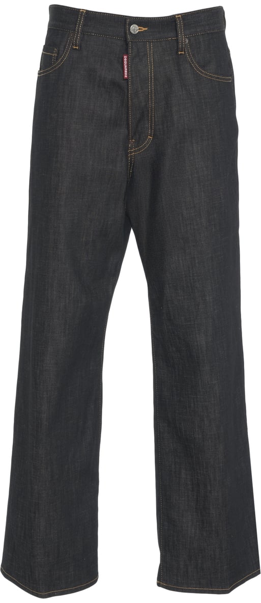 Dsquared2 Jeans wide leg 'Loose' Zwart