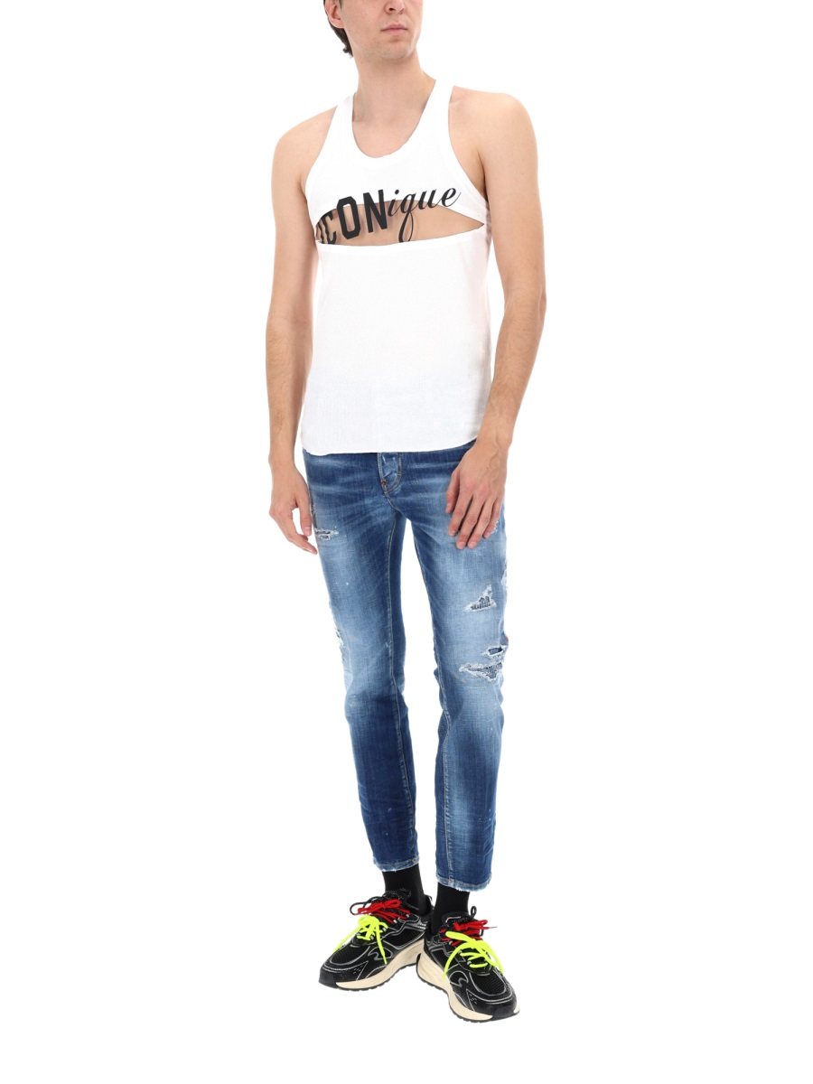 Dsquared2 Belvira Medium Blue Distressed Jeans Blauw