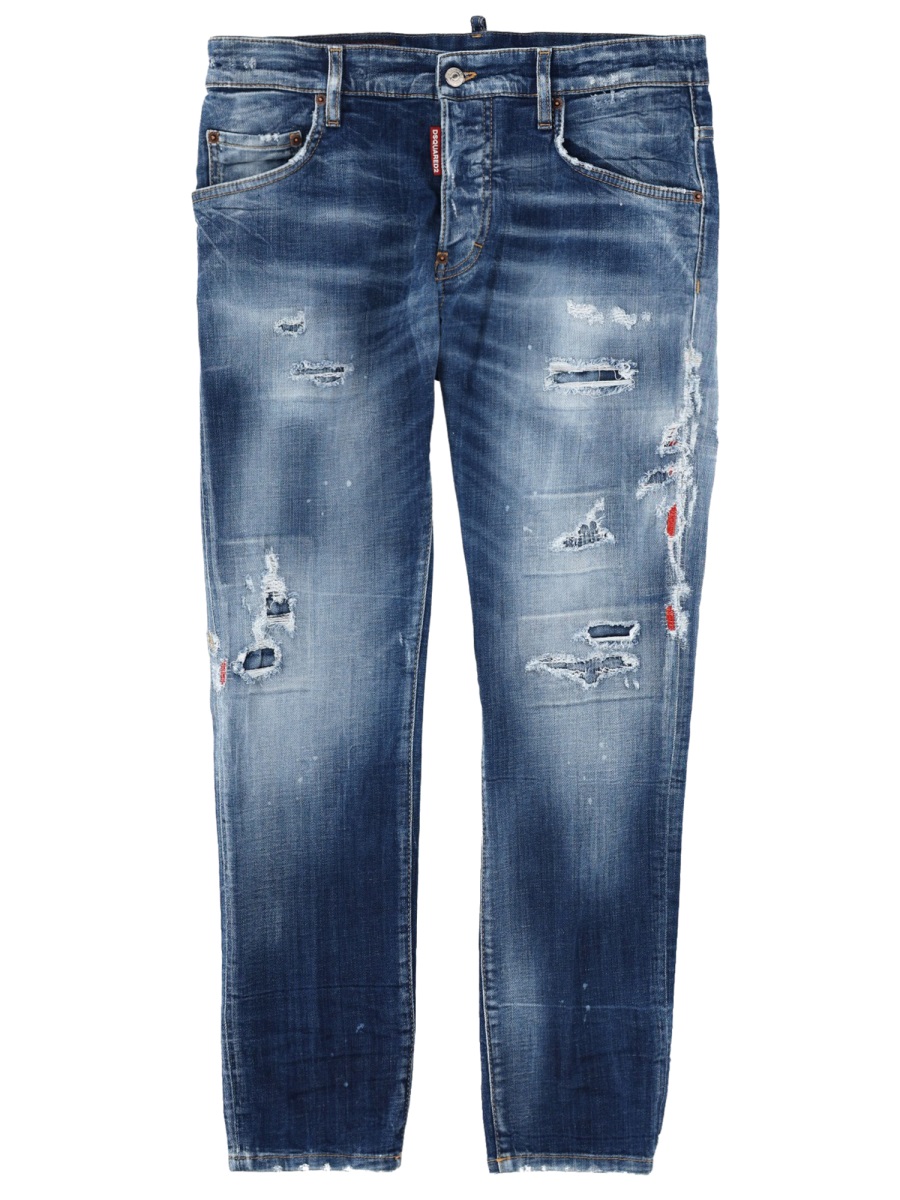 Dsquared2 Belvira Medium Blue Distressed Jeans Blauw