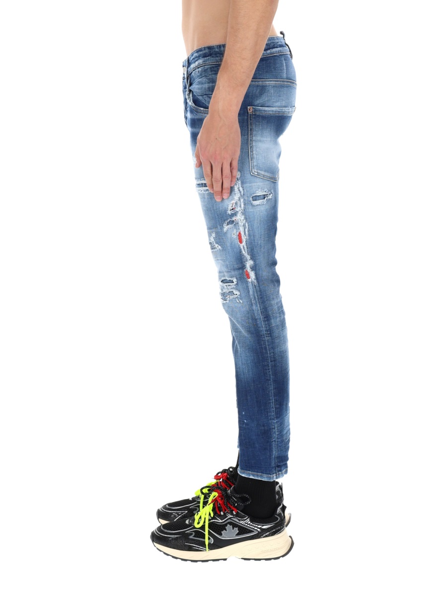 Dsquared2 Belvira Medium Blue Distressed Jeans Blauw