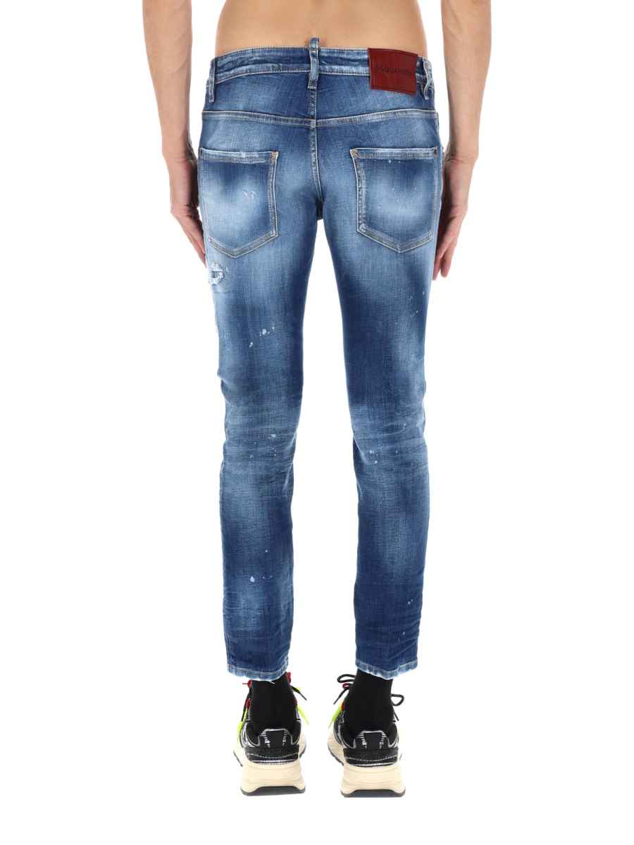 Dsquared2 Belvira Medium Blue Distressed Jeans Blauw