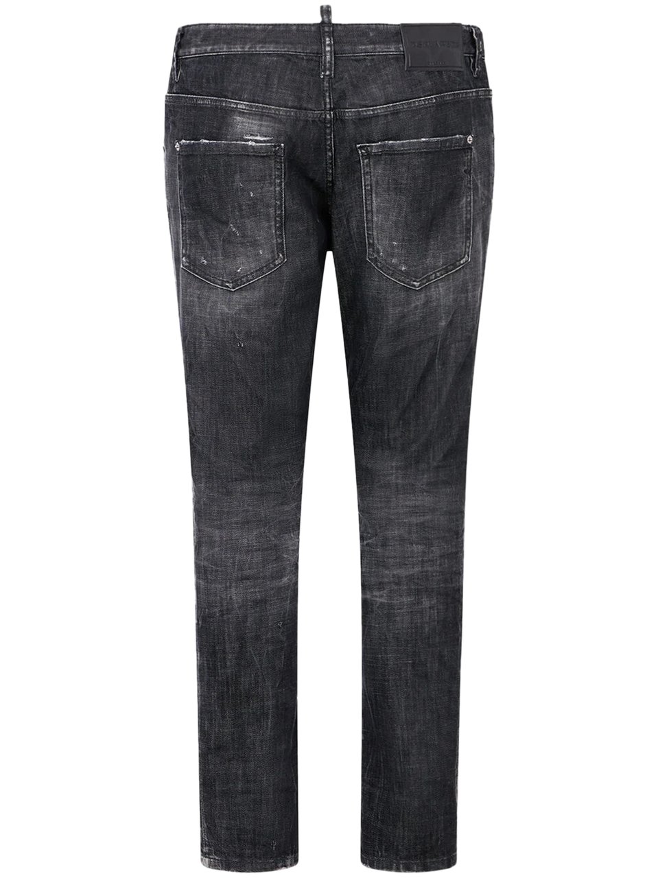 Dsquared2 Slim Fit Distressed Black Wash Jeans with Classic Five-Pocket Styling Zwart