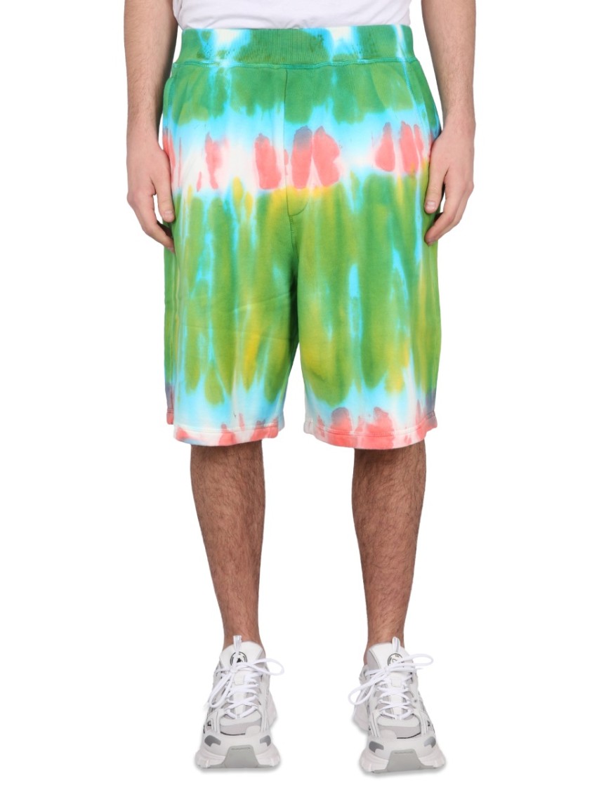 Dsquared2 Bermuda Shorts With Vibrant Tie-Dye Pattern Divers