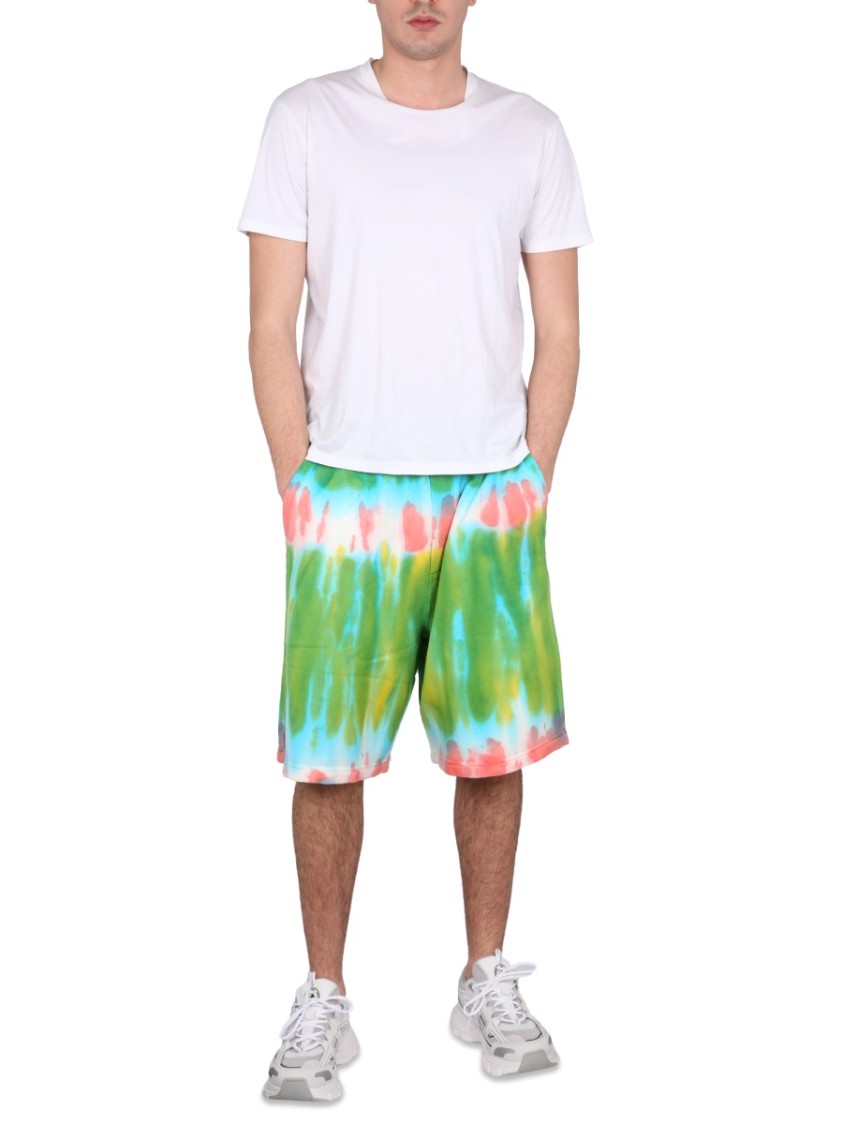 Dsquared2 Bermuda Shorts With Vibrant Tie-Dye Pattern Divers