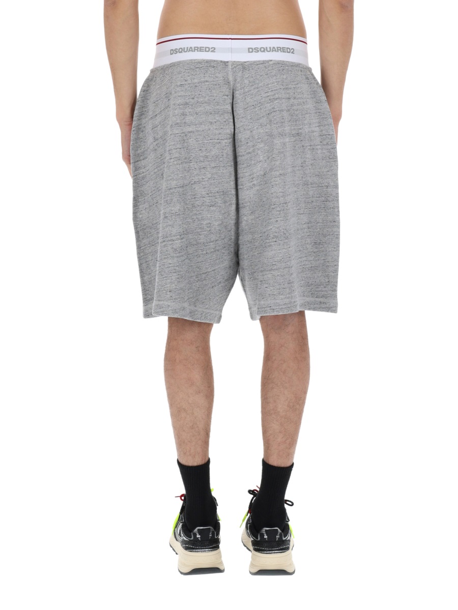 Dsquared2 Oversize Logo Repeated Waistband Shorts Wit