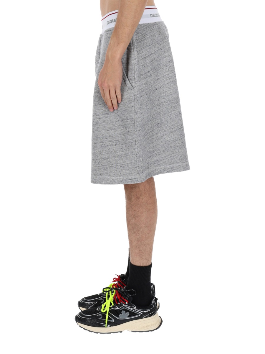 Dsquared2 Oversize Logo Repeated Waistband Shorts Wit