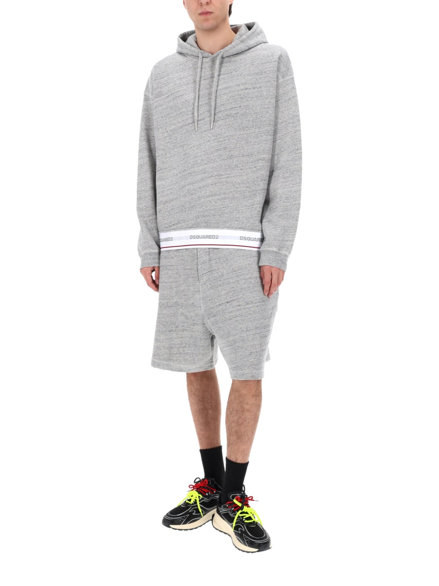 Dsquared2 Oversize Logo Repeated Waistband Shorts Wit