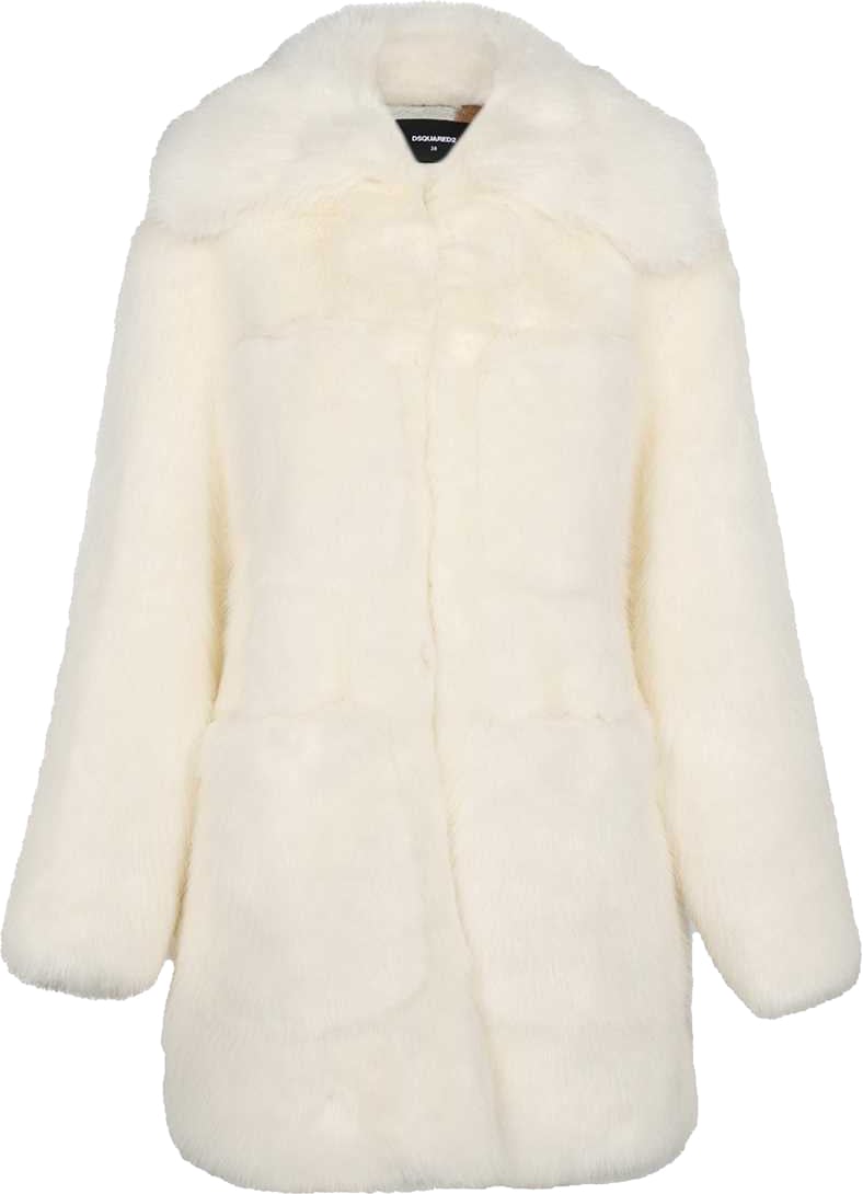 Dsquared2 Faux fur coat Wit