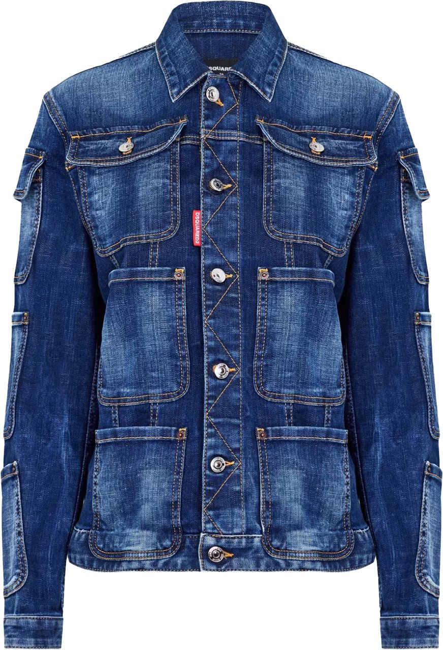 Dsquared2 Tactical Jean Denim Jacket Blauw