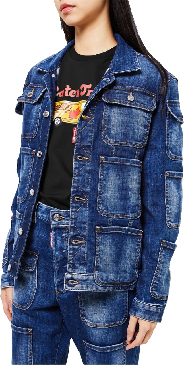 Dsquared2 Tactical Jean Denim Jacket Blauw