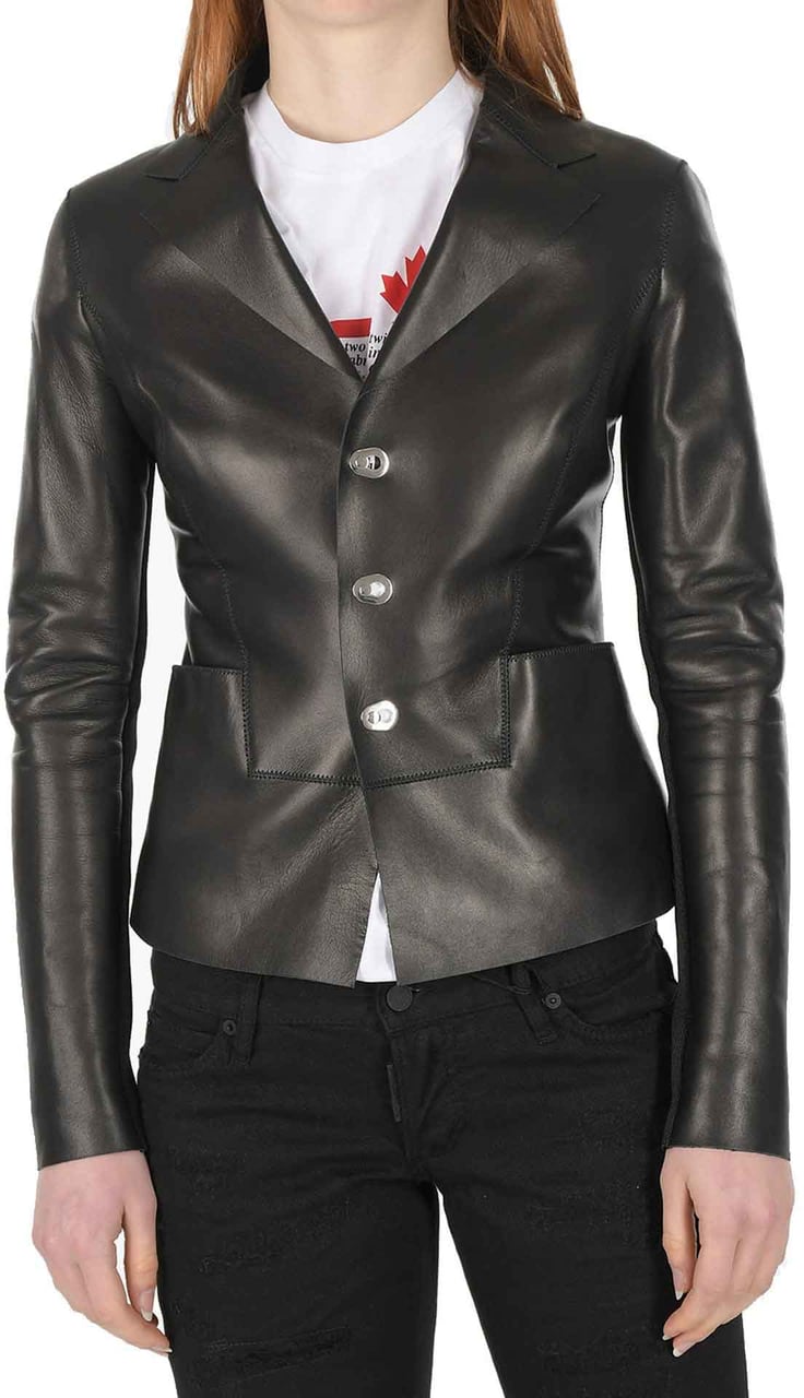 Dsquared2 Dsquared2 Leather Jacket Zwart
