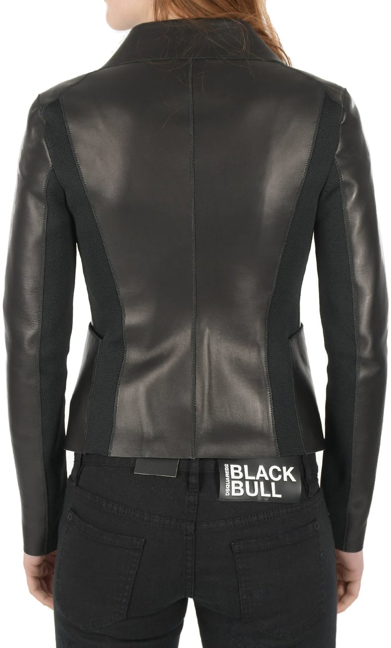 Dsquared2 Leather Jacket Zwart