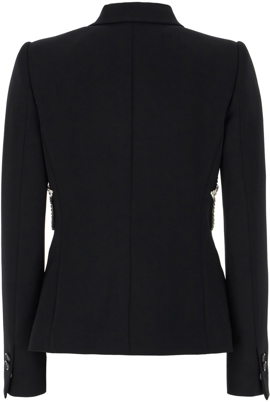 Dsquared2 Dsquared2 Black polyester stretch blazer Zwart
