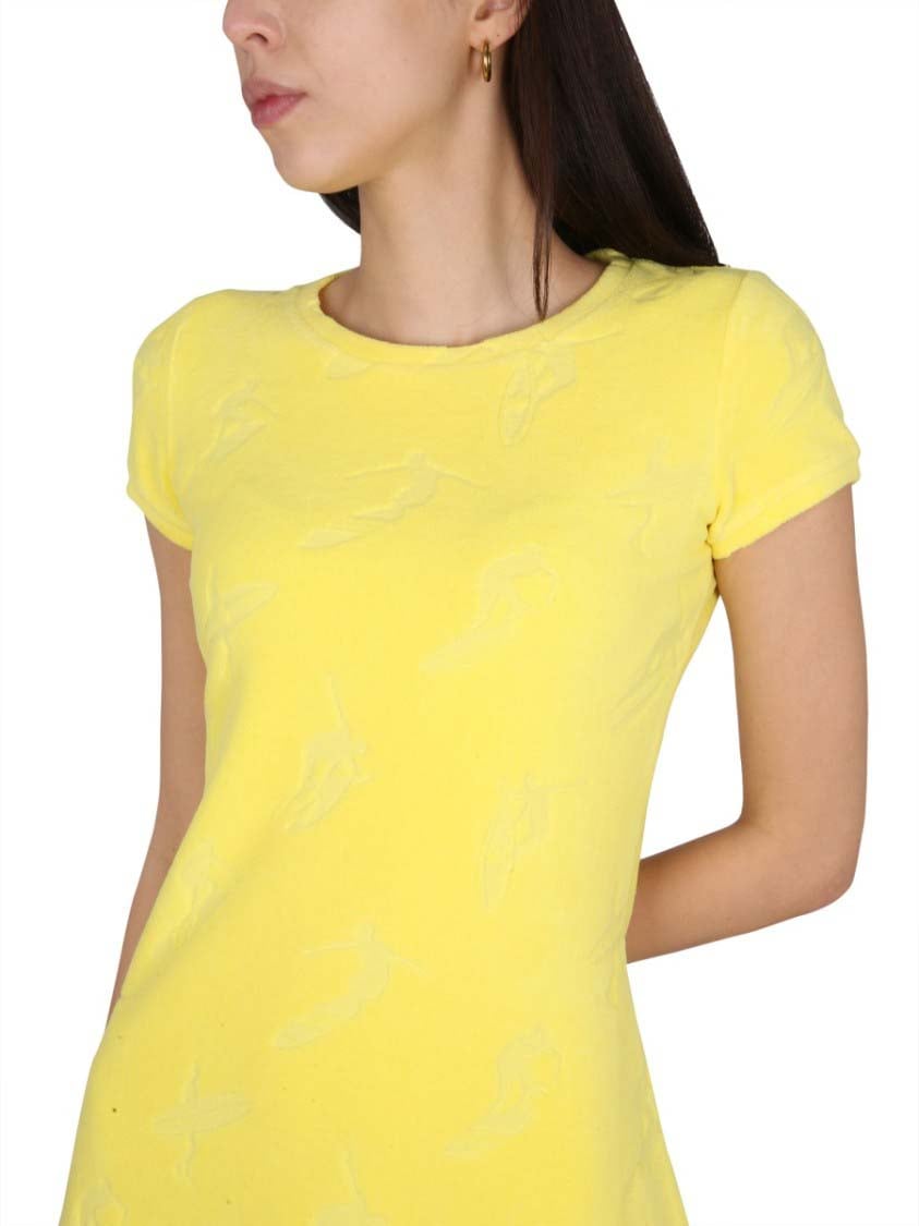 Dsquared2 Slim Fit Mini Dress With Gyro Necklace Detail Geel