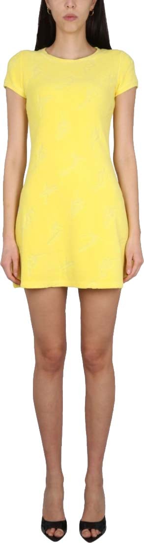 Dsquared2 Slim Fit Mini Dress With Gyro Necklace Detail Geel