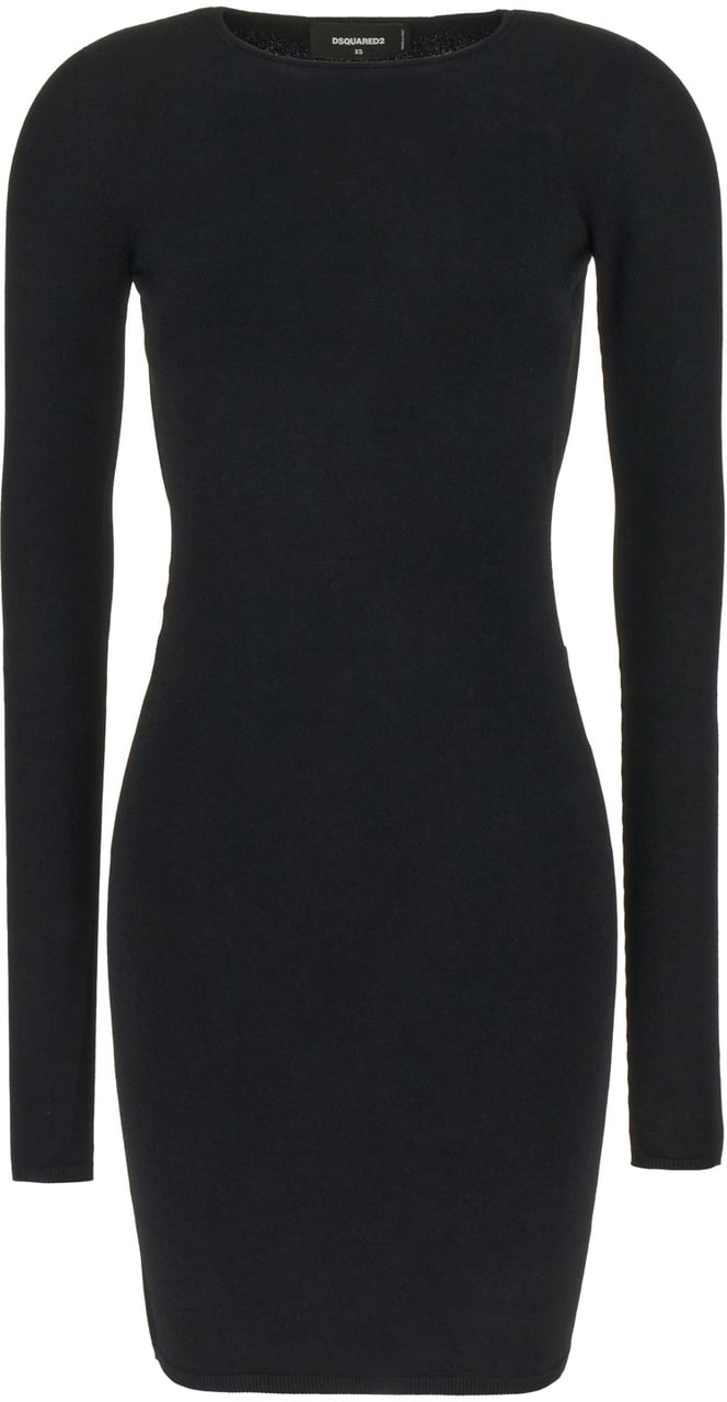 Dsquared2 Dsquared2 Black viscose blend mini dress Zwart