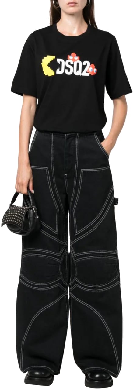 Dsquared2 X Pac-man Logo T-shirt Zwart