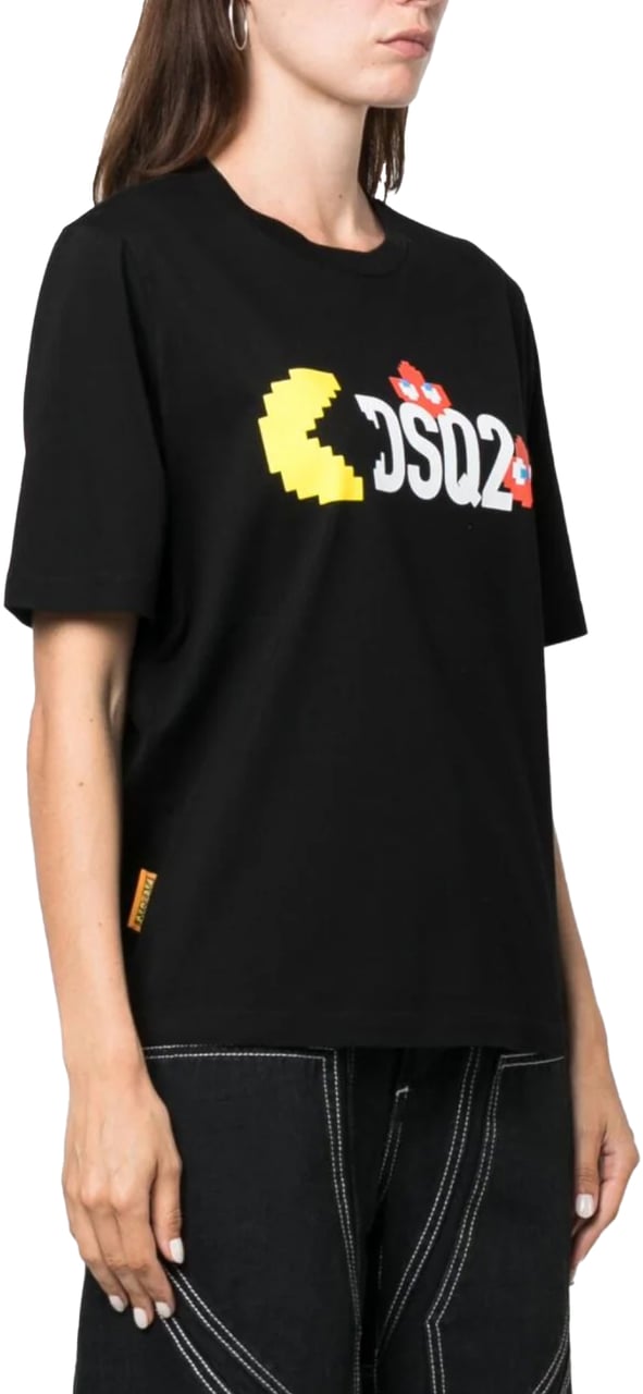 Dsquared2 X Pac-man Logo T-shirt Zwart
