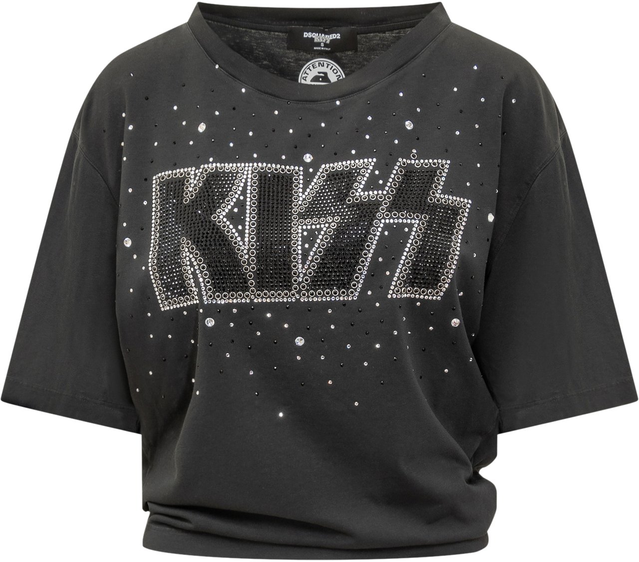 Dsquared2 T-shirt Nera con Logo KISS DSquared2 Zwart