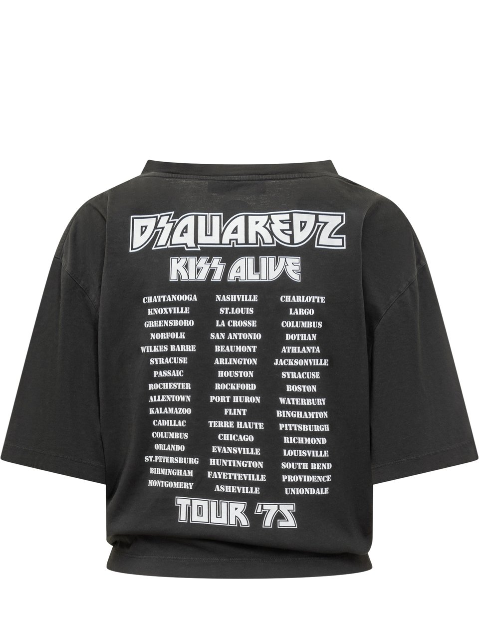 Dsquared2 T-shirt Nera con Logo KISS DSquared2 Zwart