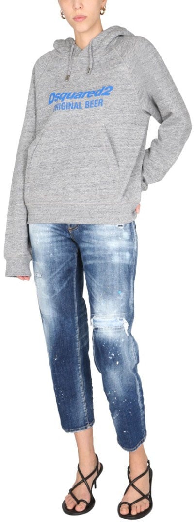 Dsquared2 Heathered Grey Hoodie Wit