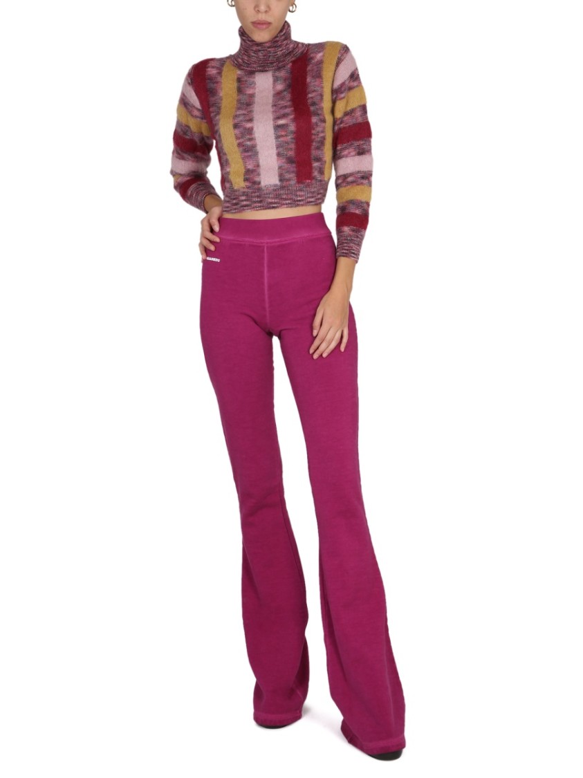 Dsquared2 High Neck Cropped Shirt Roze