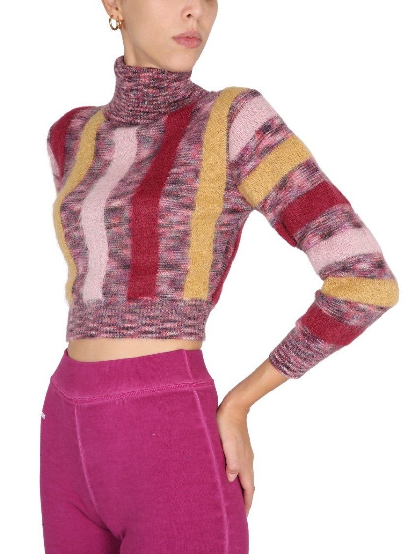 Dsquared2 High Neck Cropped Shirt Roze