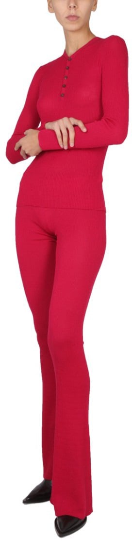 Dsquared2 Ribbed V-Neck Slim Fit Shirt Rood