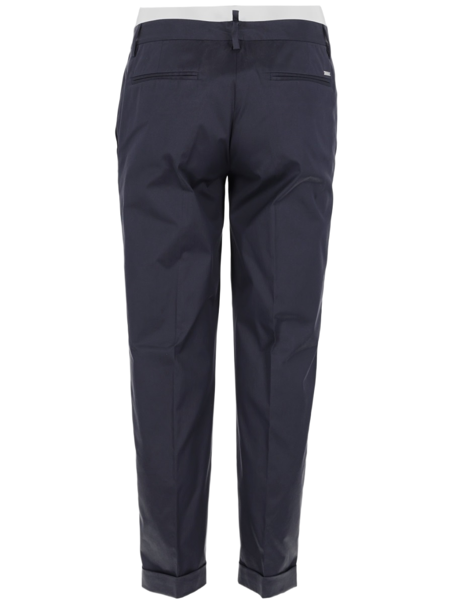 Dsquared2 Tailored Cotton Cuffed Pants Blauw