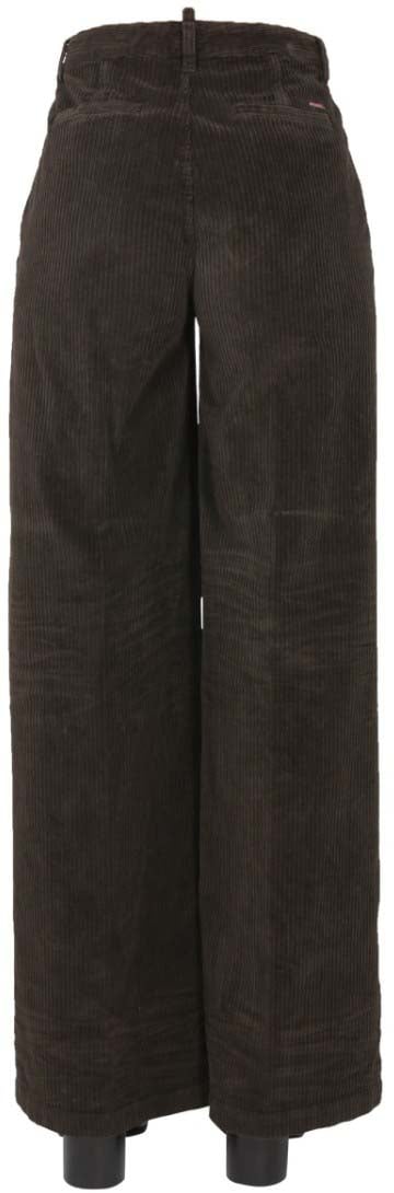 Dsquared2 High-Waisted Brown Wide-Leg Pants Zwart
