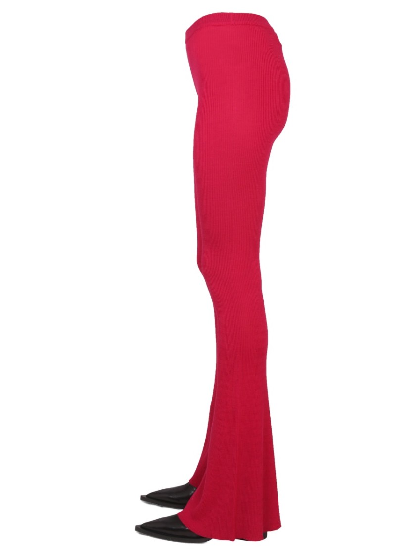 Dsquared2 Ribbed Flare Pants With Elastic Waistband Rood