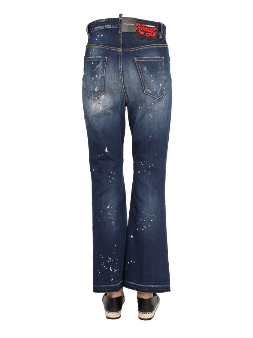 Dsquared2 High-Waisted Wide-Leg Denim Jeans Grijs