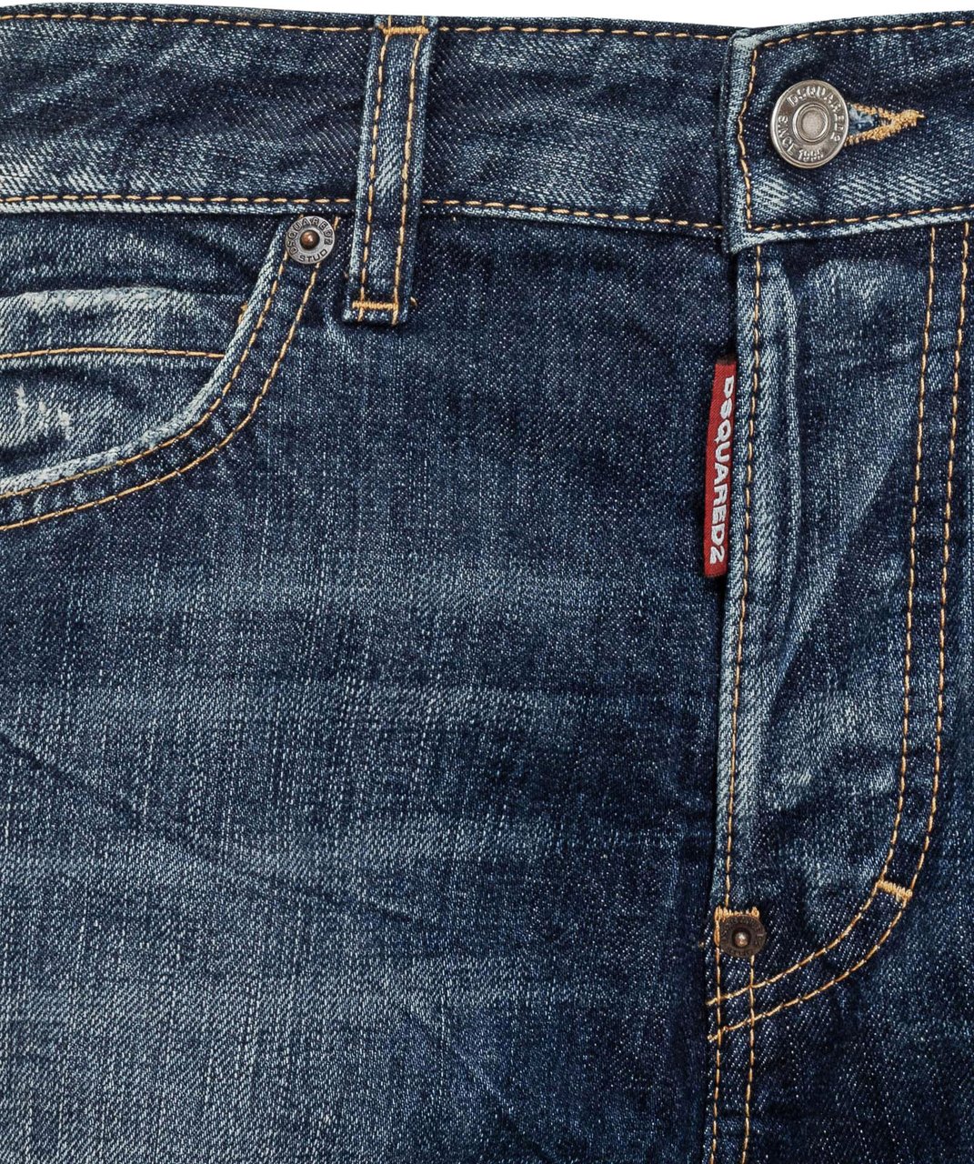 Dsquared2 Dsquared2 Jeans a Gamba Larga in Denim Blu Effetto Vintage Blauw