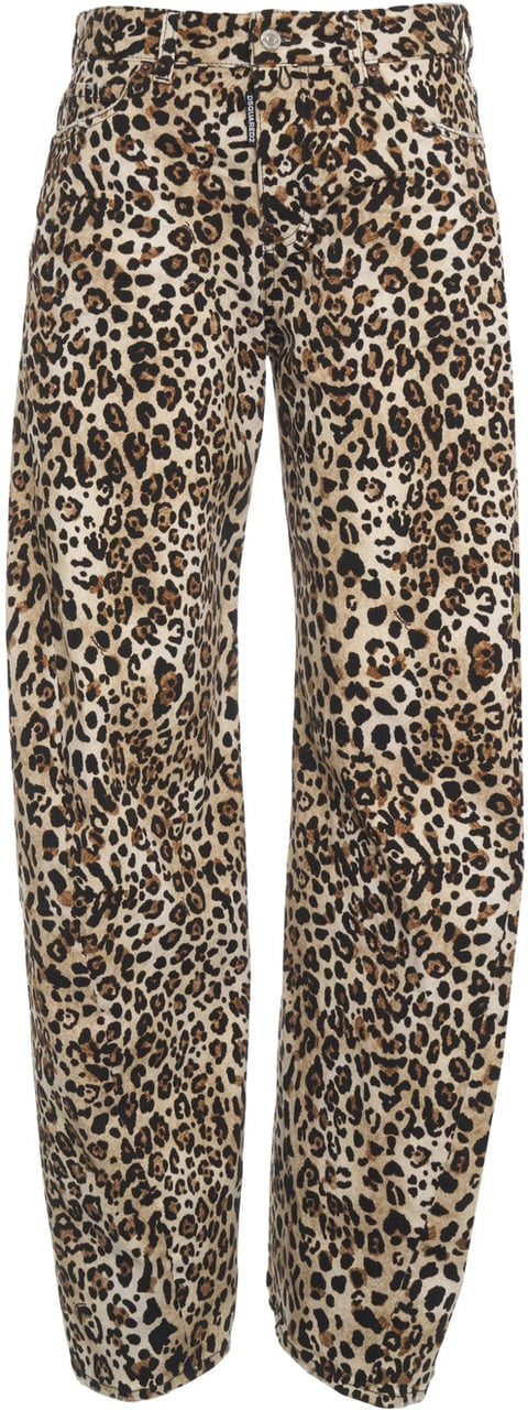 Dsquared2 Jeans with animal print 'Loose Twst' Bruin