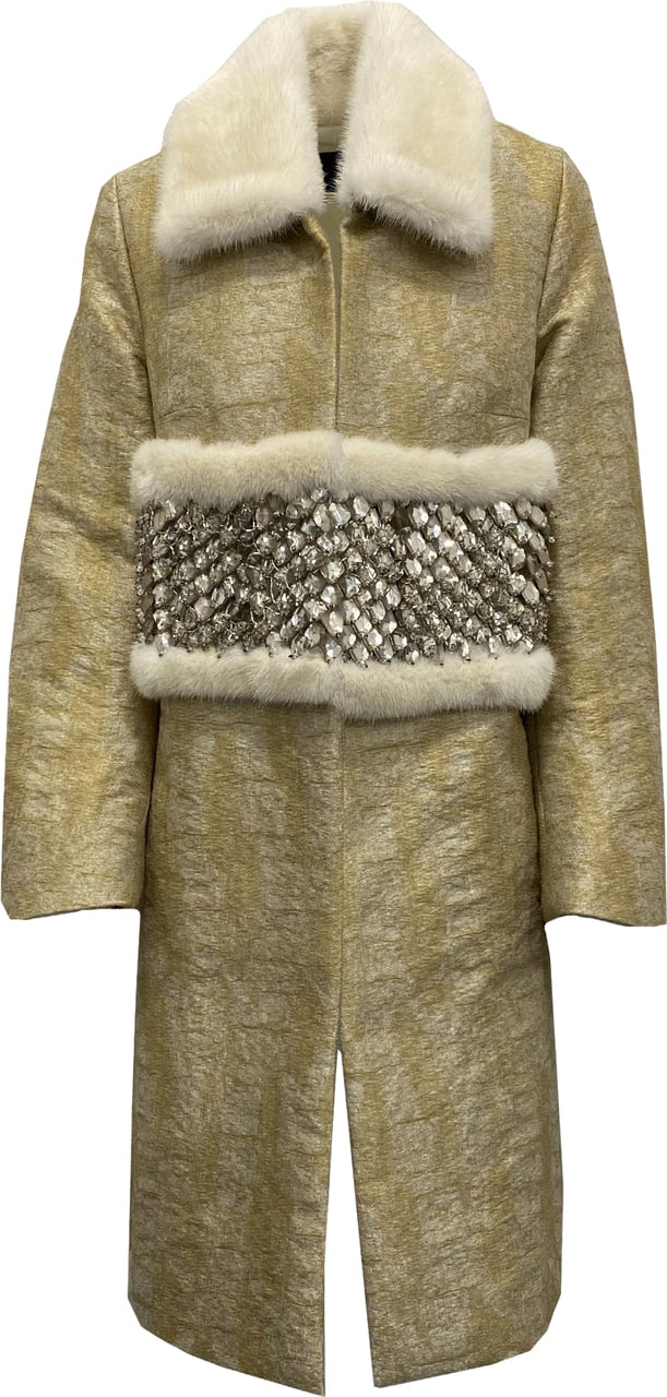 Dsquared2 Dsquared2 Crystal Embellished Coat Beige