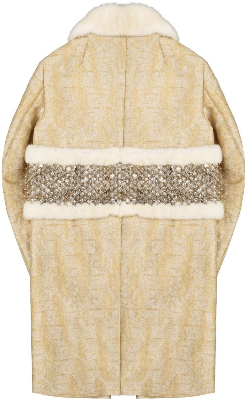 Dsquared2 Dsquared2 Crystal Embellished Coat Beige