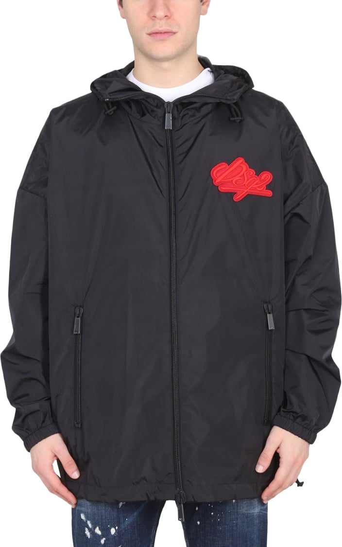 Dsquared2 Relaxed Fit Hooded Jacket Zwart