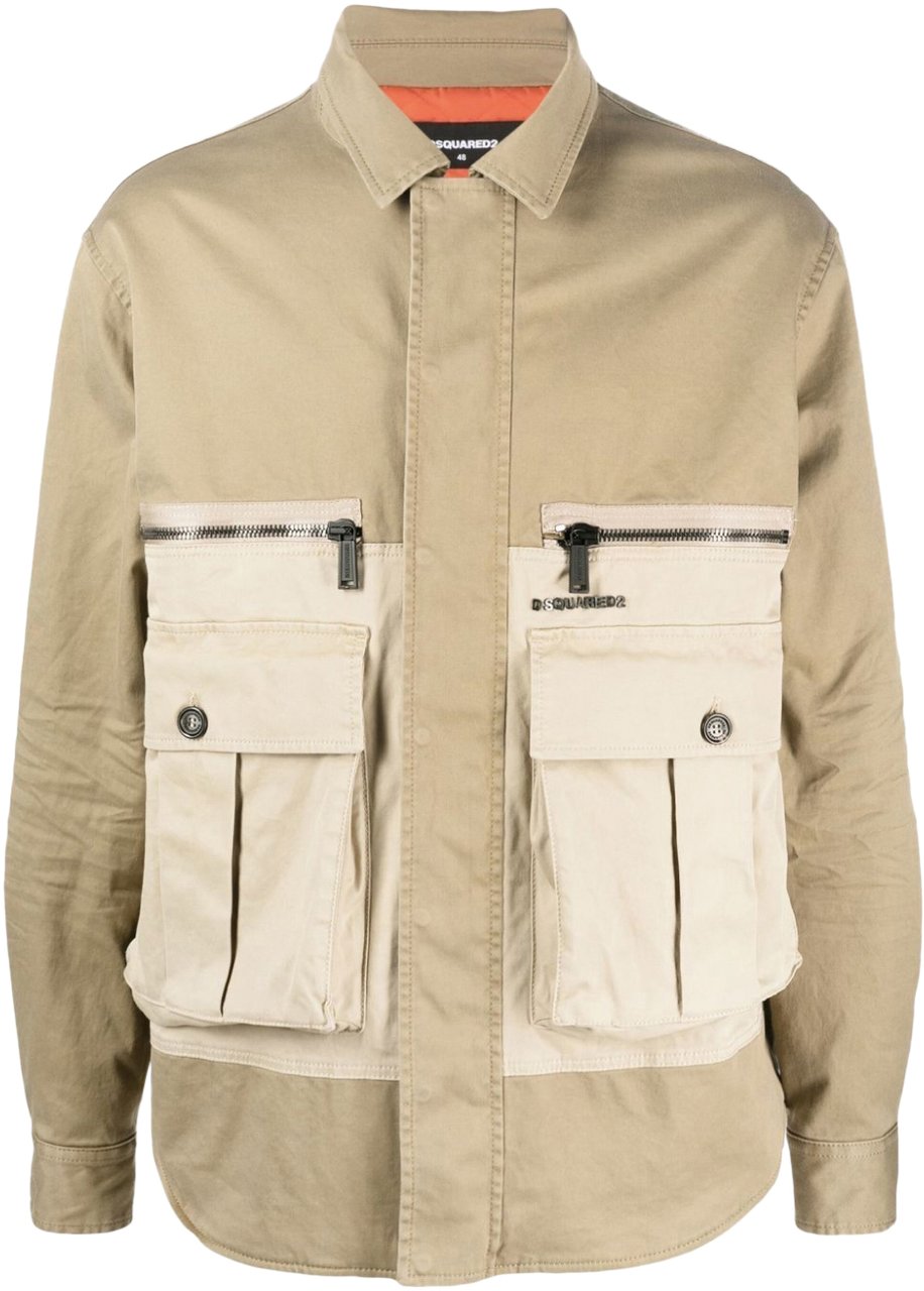 Dsquared2 Flap Pocket Padded Coach Jacket Beige