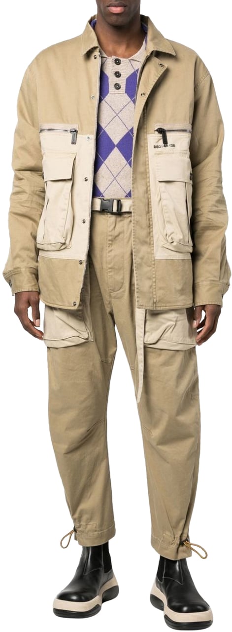 Dsquared2 Flap Pocket Padded Coach Jacket Beige