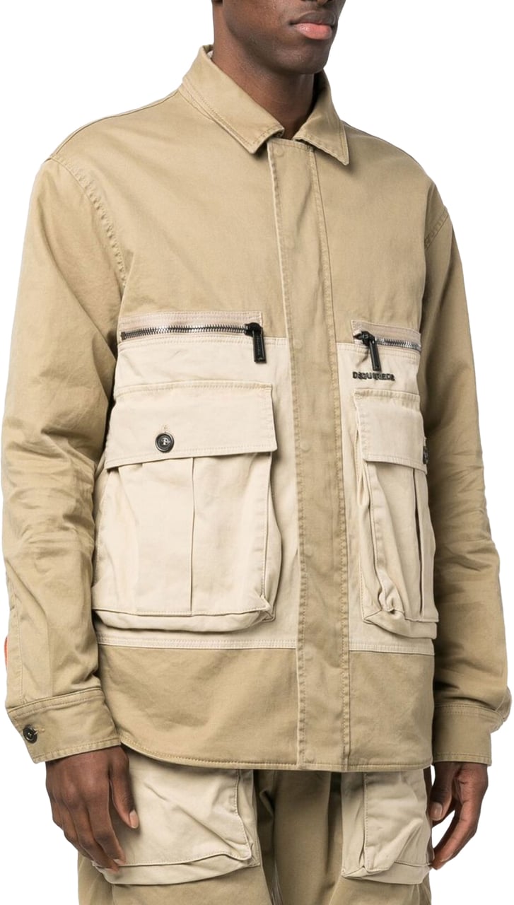 Dsquared2 Flap Pocket Padded Coach Jacket Beige