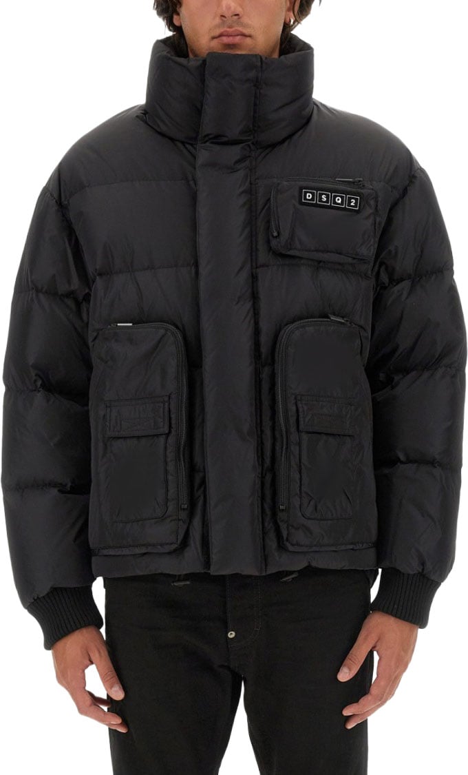 Dsquared2 Boxy Black Down Jacket Zwart