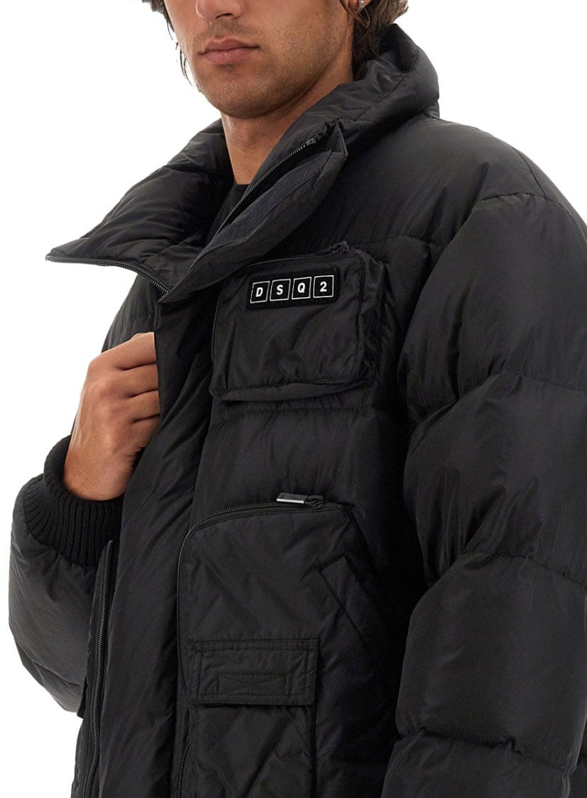 Dsquared2 Boxy Black Down Jacket Zwart