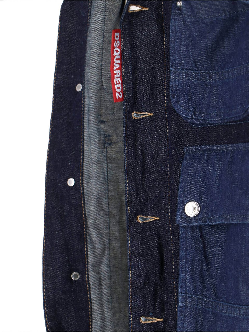 Dsquared2 Blue Cargo Denim Cotton Hemp Jacket Blauw
