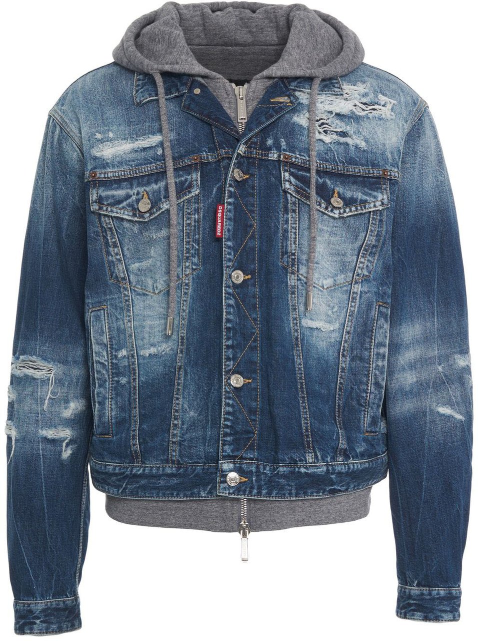 Dsquared2 Hooded denim jacket Blauw