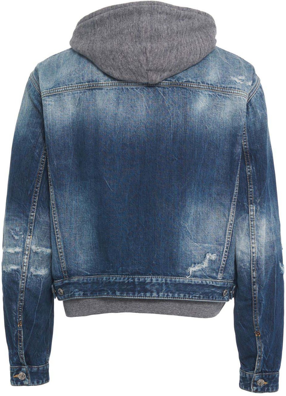 Dsquared2 Hooded denim jacket Blauw