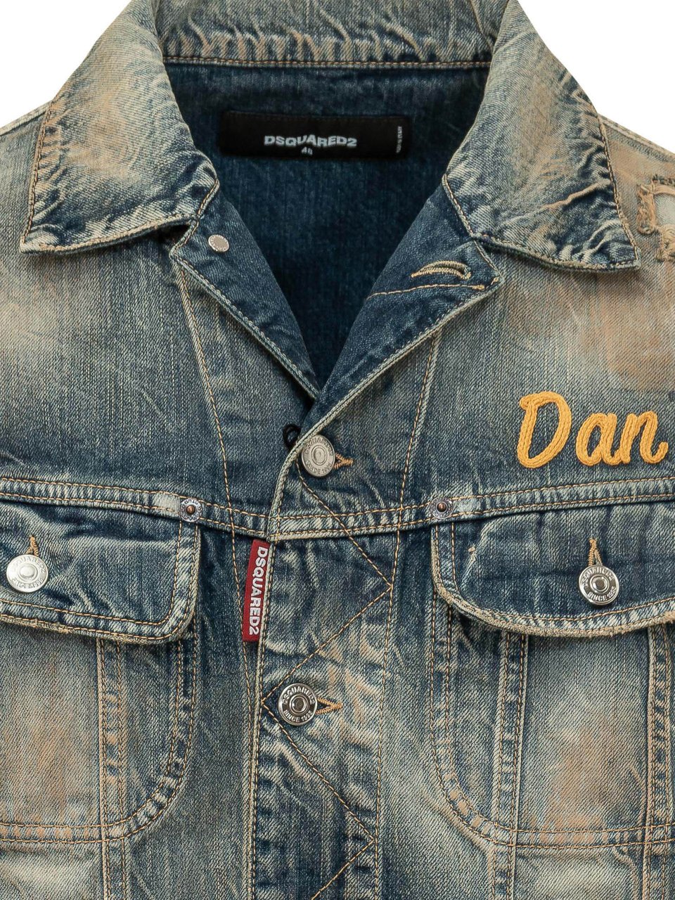 Dsquared2 Giacca in Denim con Ricamo Blauw