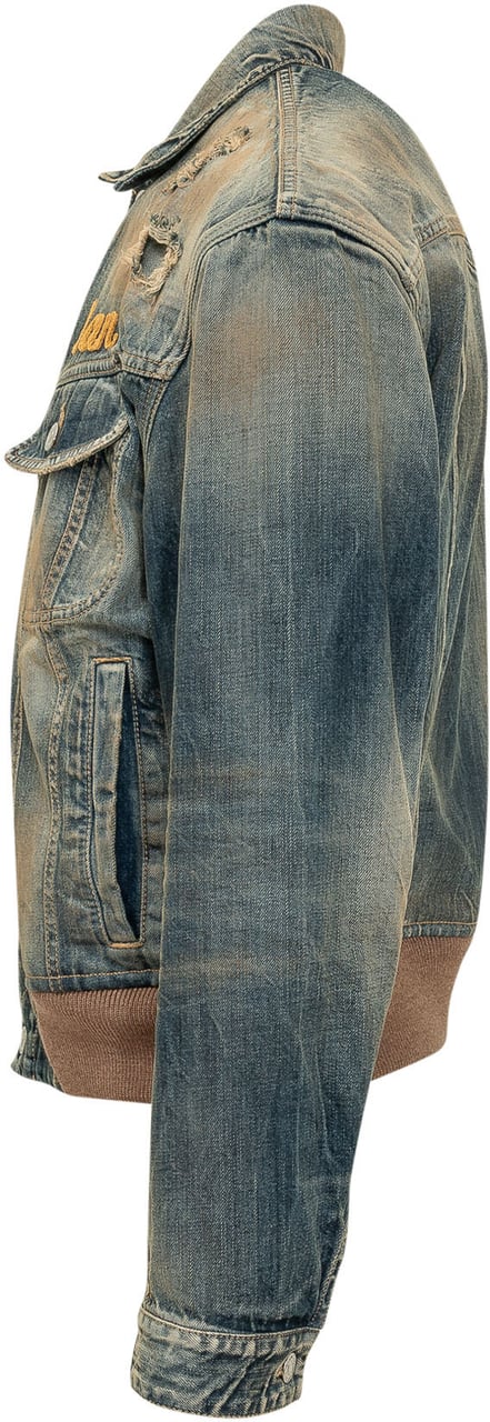 Dsquared2 Giacca in Denim con Ricamo Blauw