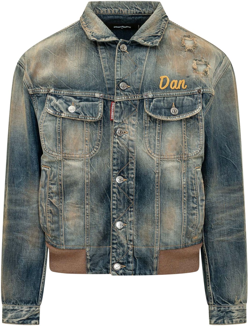 Dsquared2 Giacca in Denim con Ricamo Blauw
